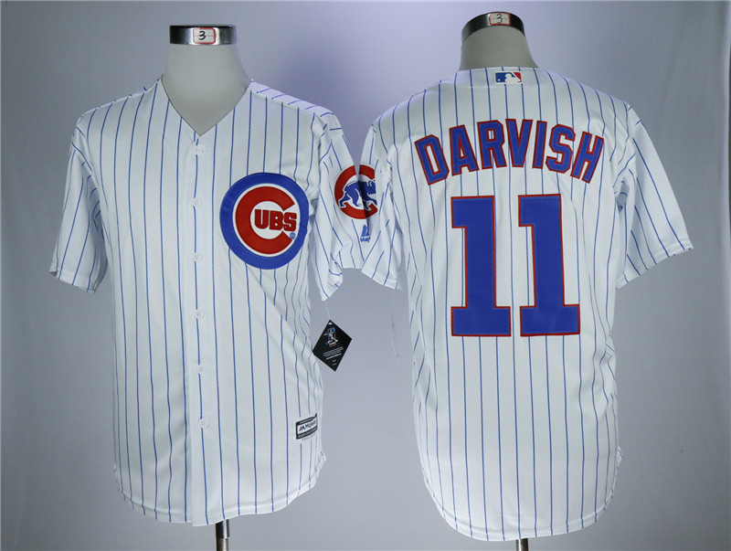 Men Chicago Cubs #11 Darvish White MLB Jerseys->chicago cubs->MLB Jersey